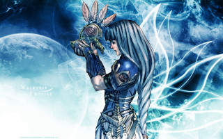 Woman longhair rabbitears hat moon - a glove free wallpaper