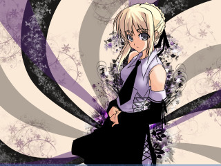 Blonde woman purple dress flower - background free wallpaper