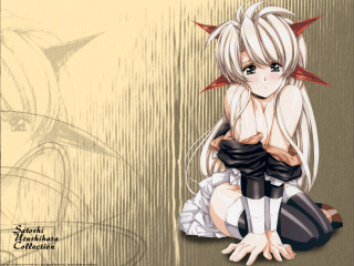 Anime character demon head green - her head free wallpaper