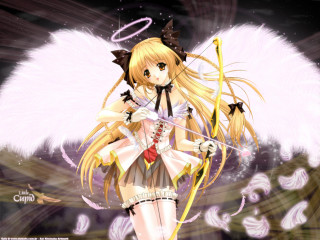 Anime girl angel wings bow - a bow and arrow free wallpaper for desktop