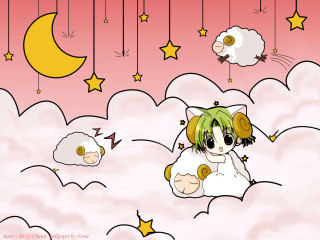 Girl cloud sheep stars usa - a cartoon of a girl free wallpaper