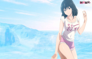 Woman bathing suit running water - suit free wallpaper