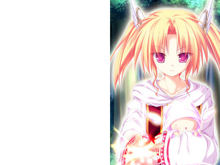 Anime cat ears candy purple - a white shirt holding free wallpaper