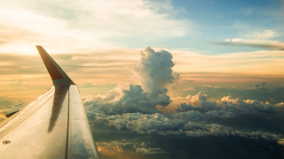 Plane wing clouds sunset dawn - sunset free wallpaper
