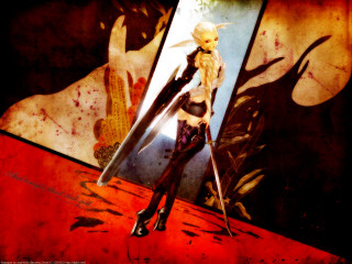 Gothic bloodied woman mirror sword - inspired free wallpaper