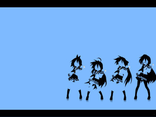 Cartoon girls walking blue background - a group of cartoon characters free wallpaper