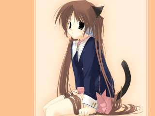 Anime girl cat ears tail 5 - a cat ear free wallpaper