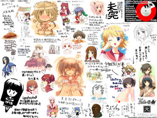 Anime characters mosaic colorful expressions - a bunch of anime characters free wallpaper