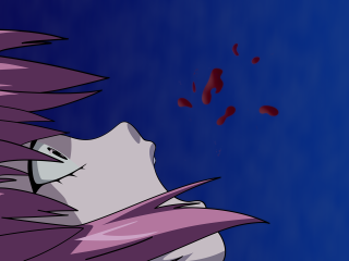 Purple hair yandere crying anime - blood splatter free wallpaper