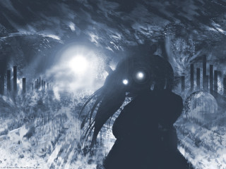 Masked person dark forest moonlight - dark atmosphere free wallpaper
