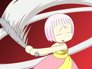 Cartoon girl pink hair brush - destructive free wallpaper