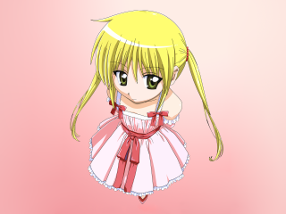 Blonde girl pink dress red - a red ribbon free wallpaper