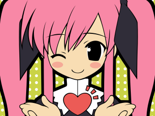 Cartoon girl pink hair heart - a cartoon girl free wallpaper