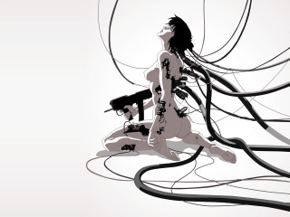 Woman gun dog cyberpunk mechanical - ben templesmith free wallpaper