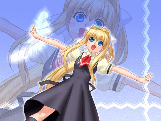 Girl smile outstretched arms blue - a big smile free wallpaper