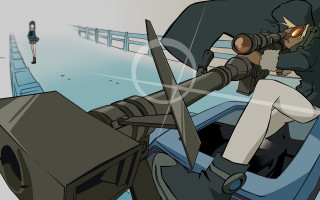 Cartoon person car gun camera - the other hand free wallpaper