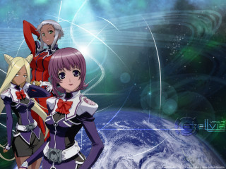 Space girls planet stars aurora - a planet free wallpaper