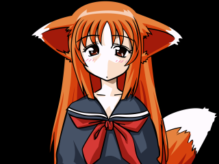 Anime girl red hair fox - long red hair free wallpaper