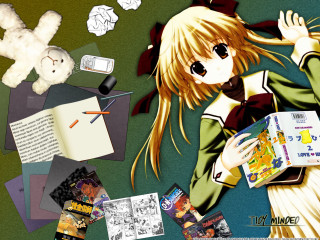 Girl longhair book stuffedanimal schooluniform - stuffed free wallpaper