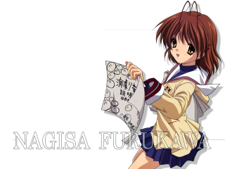 Girl paper kyoto antenna uniform - a short skirt holding free wallpaper