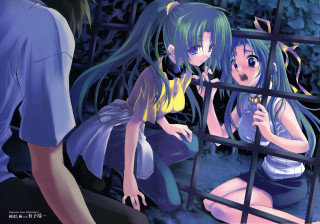 Anime girls cage night sky - a cage free wallpaper