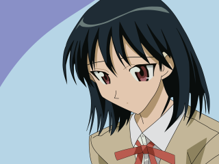Anime girl black hair red 7 - a red tie free wallpaper