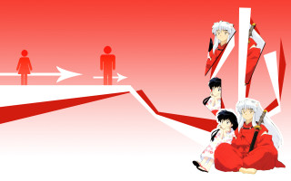 Red kimono sword torii sakata - arrow free wallpaper