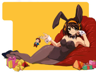 Bunny ear woman bean bag - stuffed free wallpaper