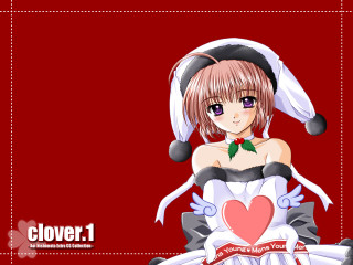 Girl heart santa hat christmas - white background free wallpaper