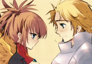 Anime couple eye contact blonde - final fantasy free wallpaper