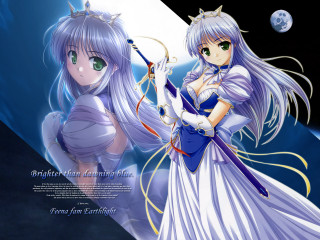 Anime characters white blue bows - a bow free wallpaper