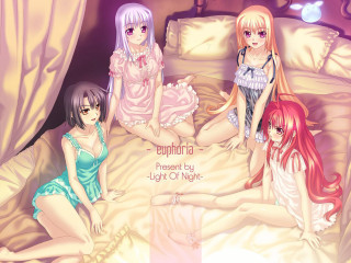Anime girls bedroom curtains bedspread - the bed free wallpaper