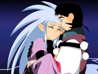 Moonlight kissing couple neo romanticism - a night sky free wallpaper