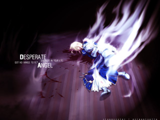 Blue armor saber glowing ribbon - kyoto animation free wallpaper for desktop