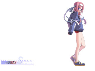 Chizuko pinkhair bluejacket sneakers stand - color scheme free wallpaper
