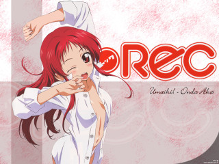 Girl redhair whiteshirt redwhite background - red hair free wallpaper