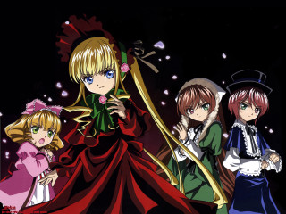 Anime girls hearts black background - heart free wallpaper