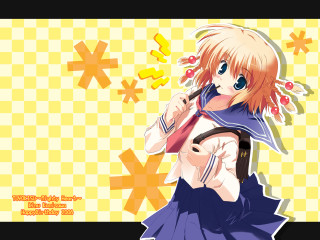 Girl backpack tie anime yellow - her shoulder free wallpaper