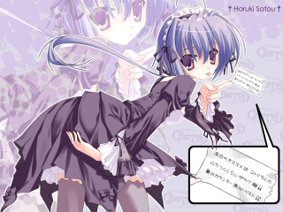Purple dress woman thank you - a character portrait free wallpaper