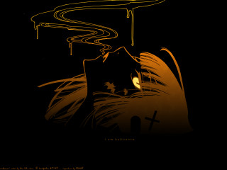 Black yellow cat gothic poster - free minimalism wallpaper