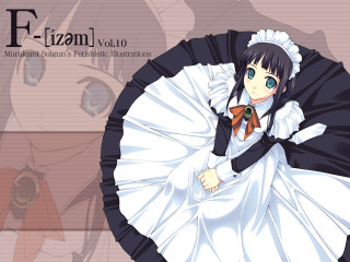 Woman white dress maid brooch - collar free wallpaper