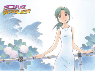 Girl white dress green hair - her hip free wallpaper