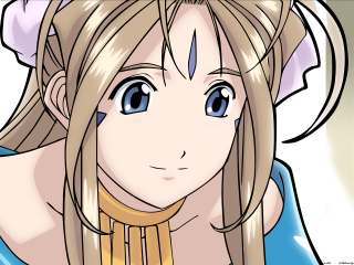 Blonde woman blue eyes bow - a necklace free wallpaper