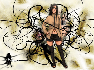 Woman artist drawing knife man - her hand and a man in the background free wallpaper