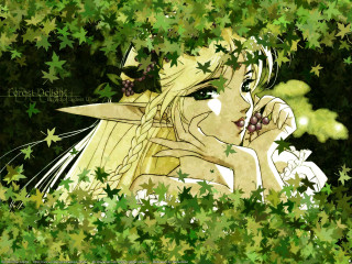 Woman knife leaves vines fantasy - a knife free wallpaper