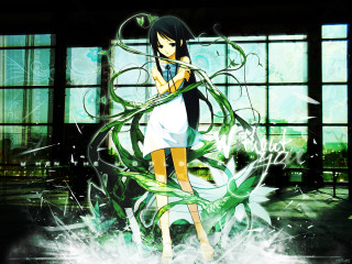 Girl sword window green plant - a green plant free wallpaper