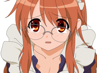 Girl glasses white shirt serious - glass free wallpaper