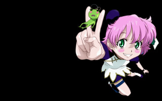 Pink haired girl frog peace 2 - a frog free wallpaper