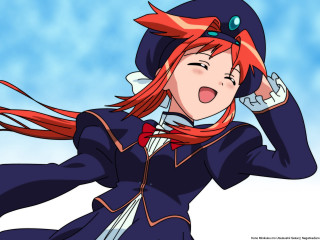 Red haired woman cartoon school - a red scarf free wallpaper