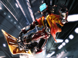 Robot motorcycle futuristic city motion - a futuristic city free wallpaper